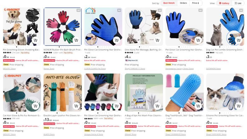 Pet Grooming Gloves