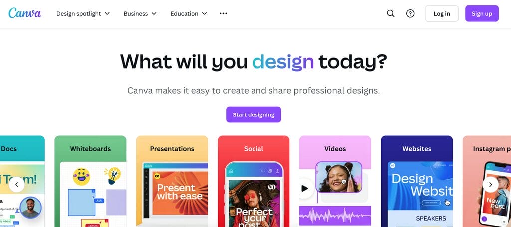 Canva landing page