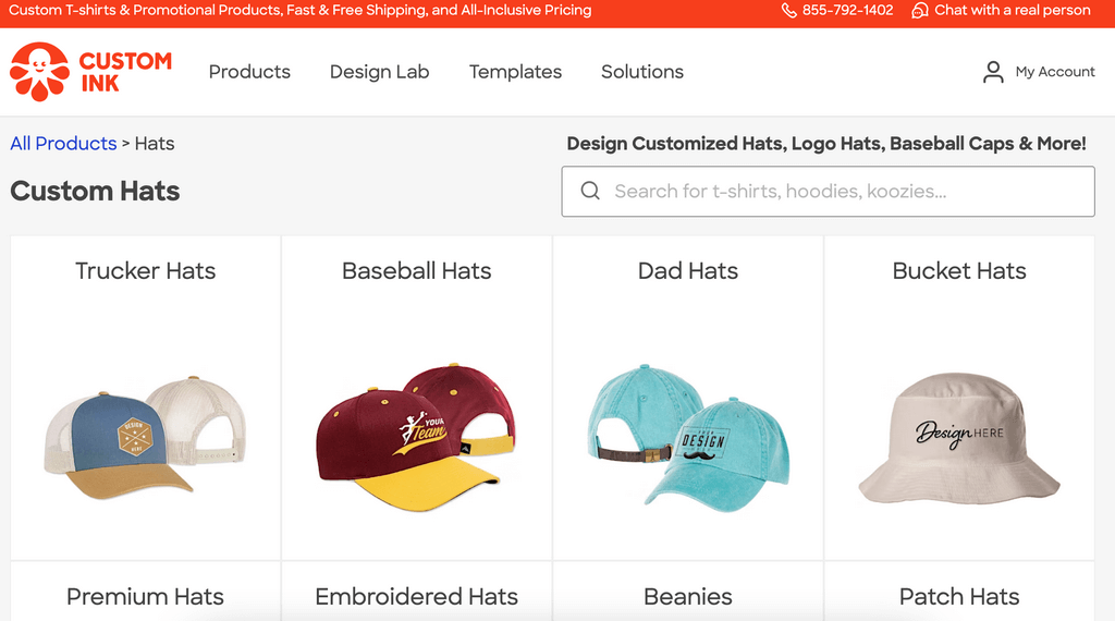 customInk pod hats