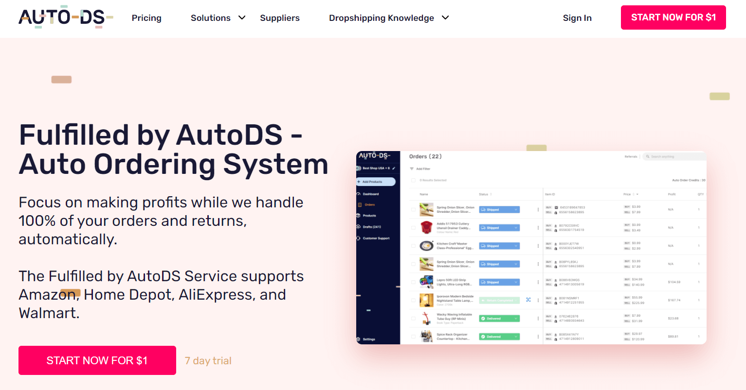 Fulfilled by AutoDS Auto Ordering System
