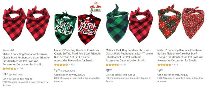  Malier 2 Pack Dog Bandana Christmas Classic Buffalo Plaid Pets  Scarf Triangle Bibs Kerchief Set Pet Costume Accessories Decoration for  Small Medium Large Dogs Cats Pets (Large) : Pet Supplies