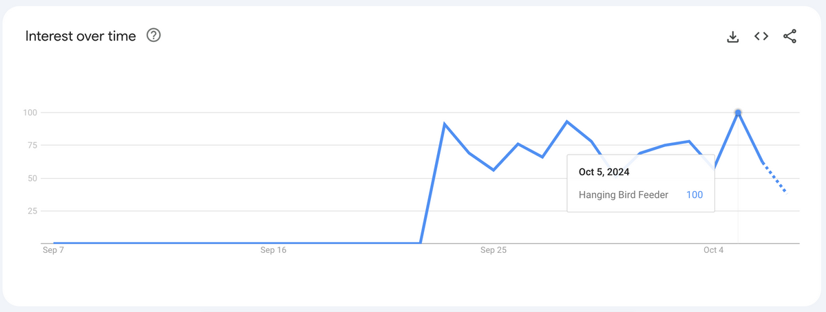 Hanging Glass Bird Feeders Google Trends