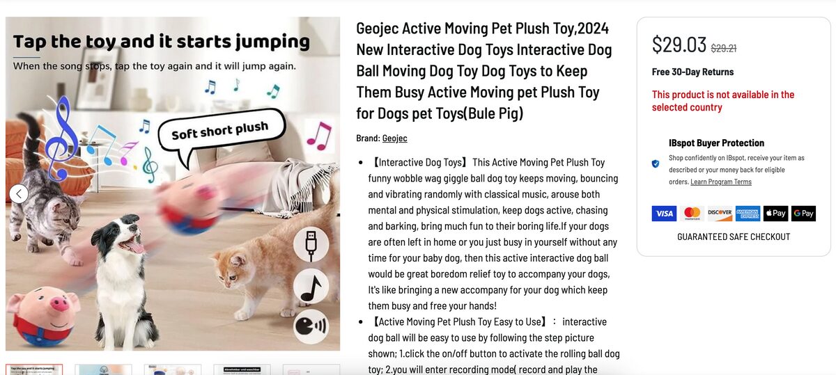 Electric Automatic Plush Bouncing Toy Seller's Website