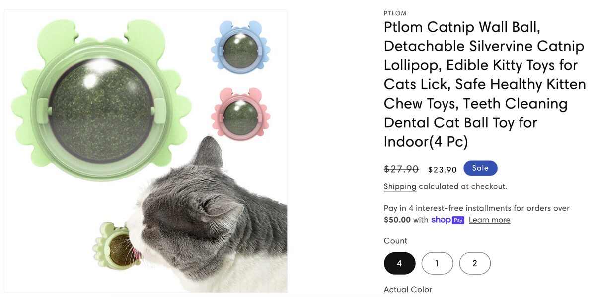 best items to dropship Avocado Catnip Wall Ball