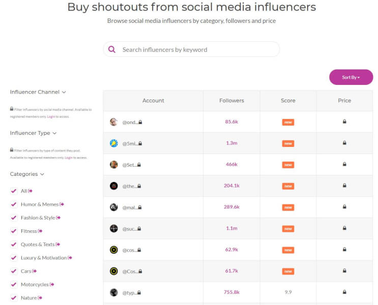 buy shoutouts from influencers 