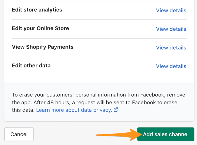 add facebook to shopify