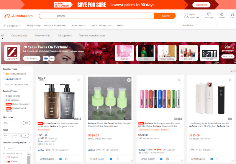 Alibaba Perfume Dropshipping Supplier