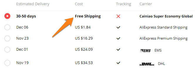 Aliexpress-free-vs-paid-shipping