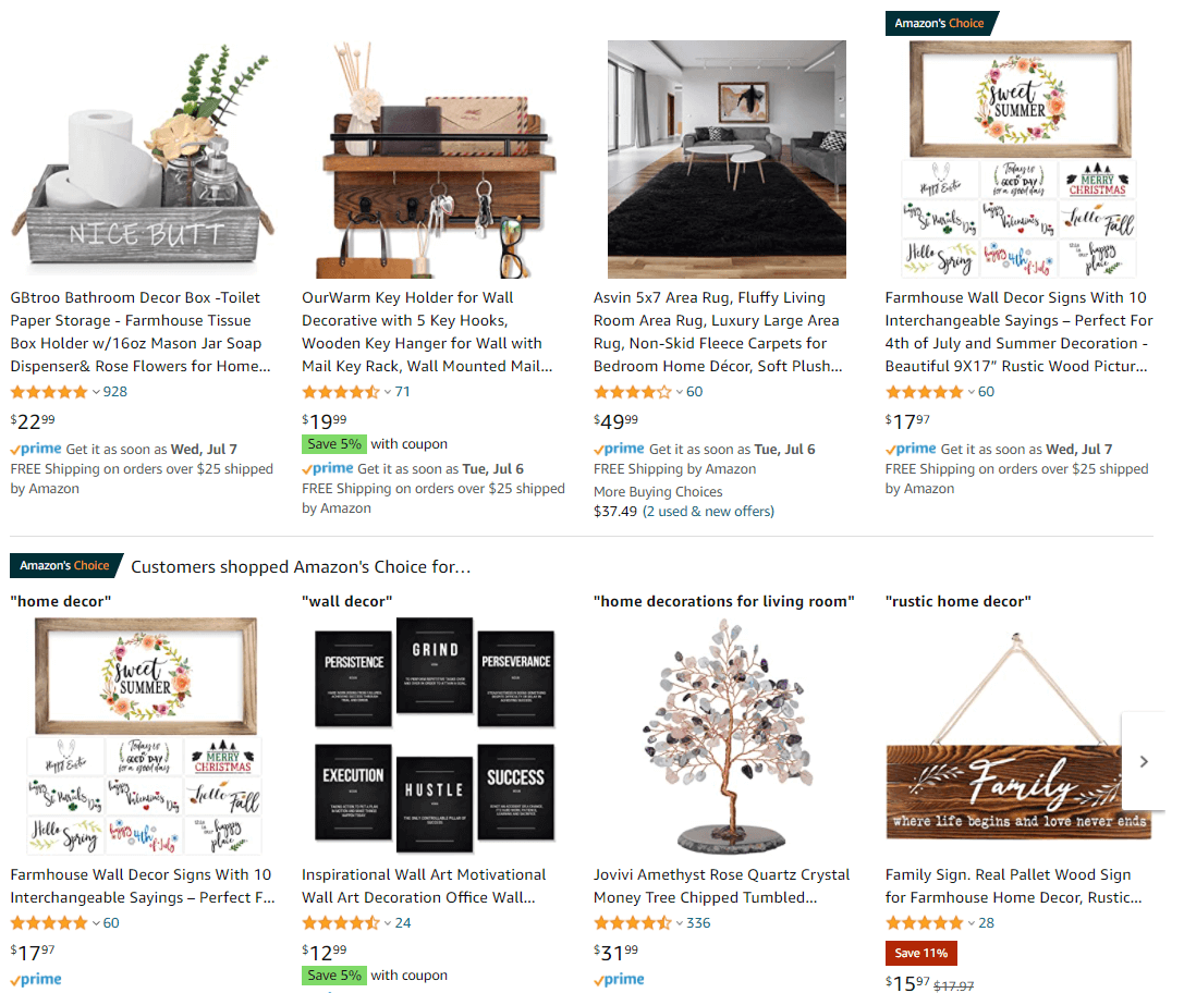 Amazon Home Decor Products