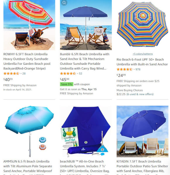 Beach Umbrellas Online Sellers