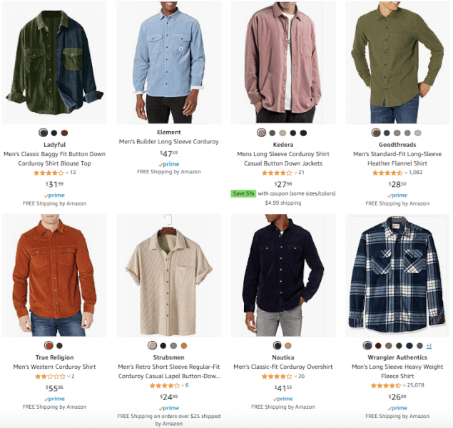 Men's Clothing - Hot Products - Corduroy Shirts