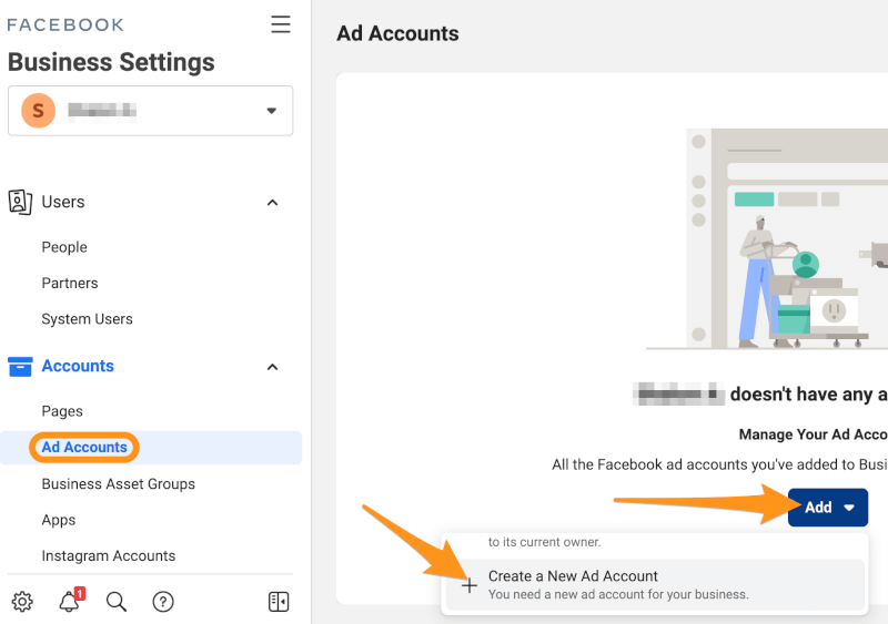 create new ad account