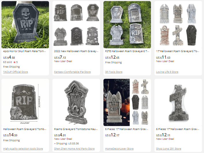 Foam Graveyard Tombstones