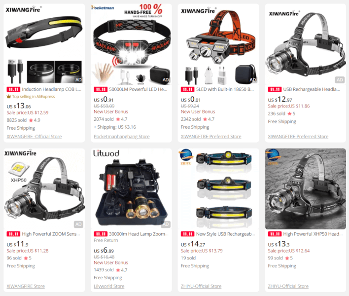 dropshipping headlamps