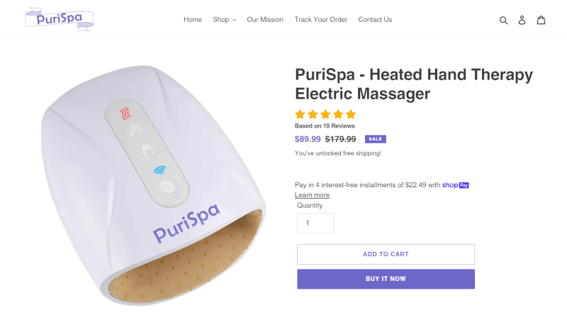 PuriSpa Dropshipping Heated Hand Massager