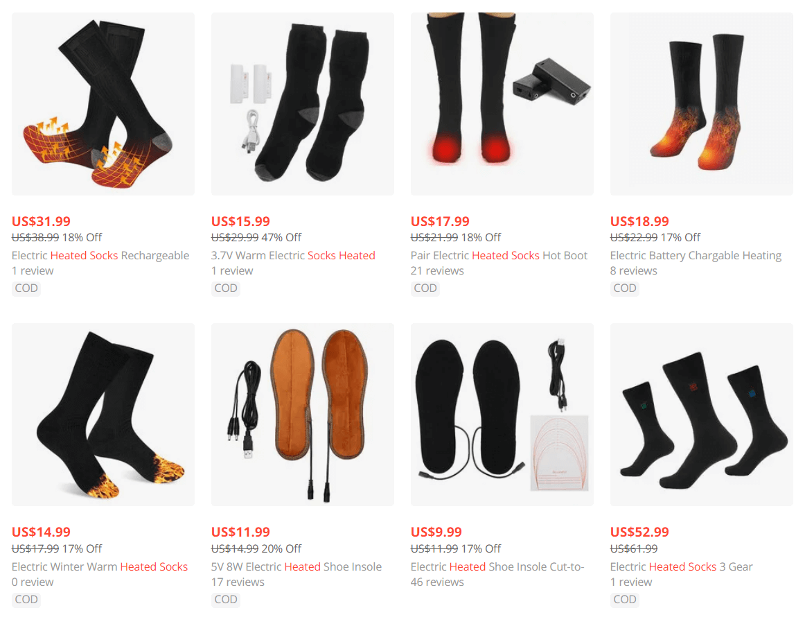heated socks dropshipping products
