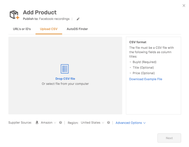 Upload CSV File For Importing