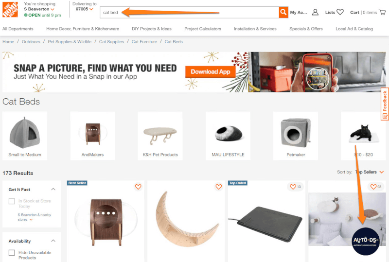 HomeDepot dropshipping products