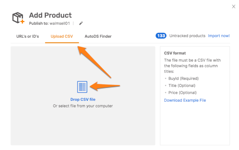 Import Products with AutoDS' CSV File Lister