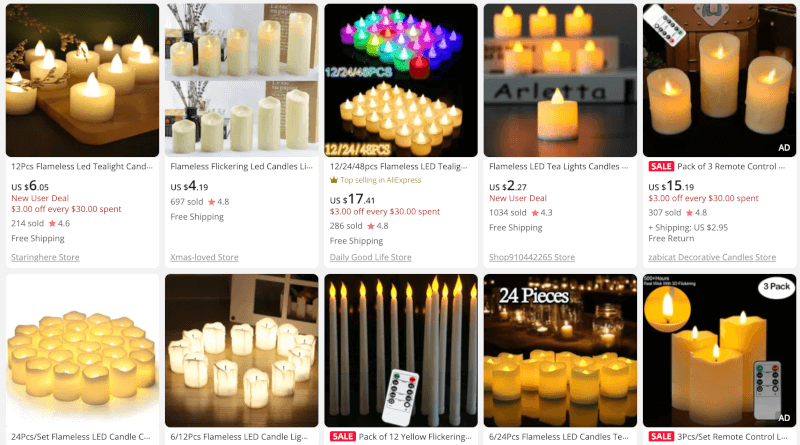 LED Candles from AliExpress