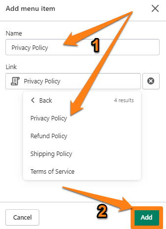 Add Your Privacy Policy Link