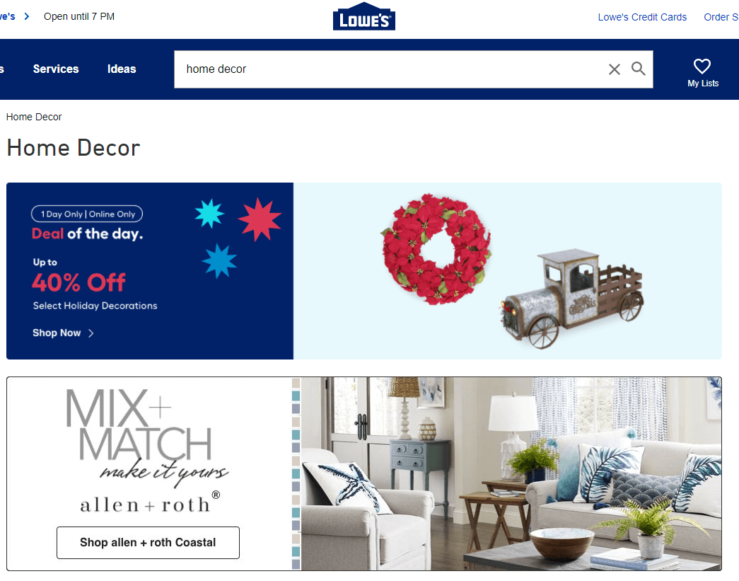 Lowe's Home Decor Products
