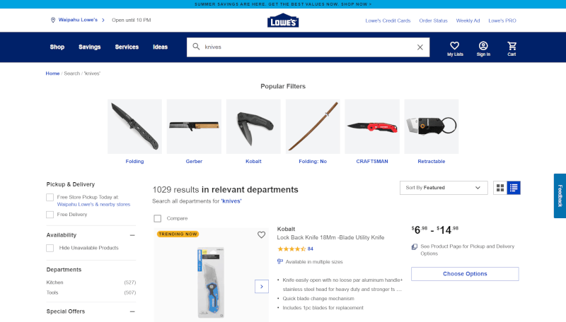 Dropshipping Knives From Lowe’s