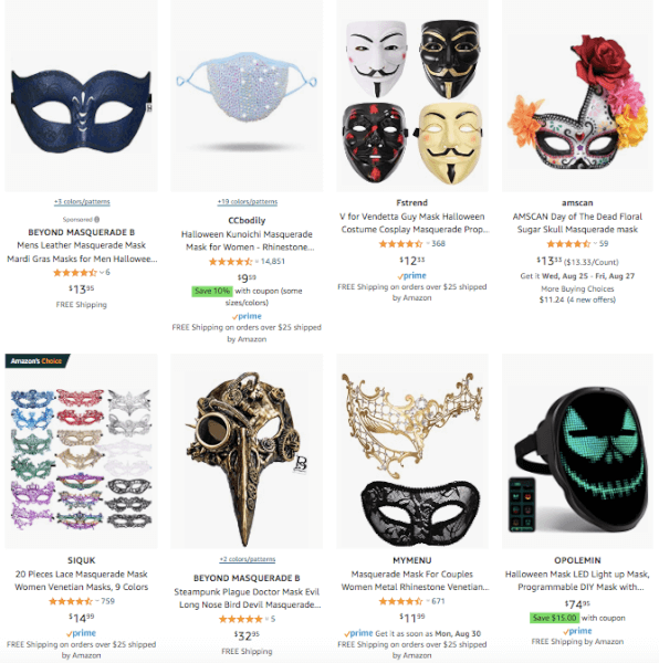 Dropship Halloween Masquerade Masks