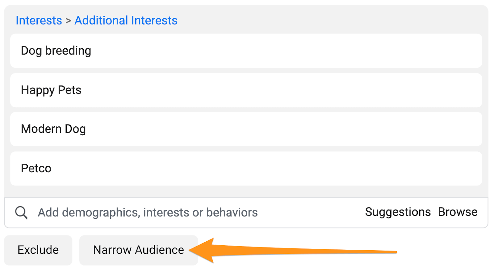 narrow audience interests