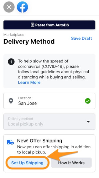 facebook marketplace requirements delivery method