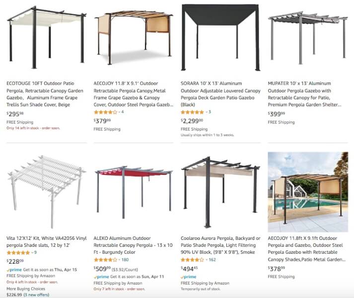 Pergolas Products To Sell Online