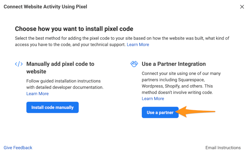 pixel partner shopify