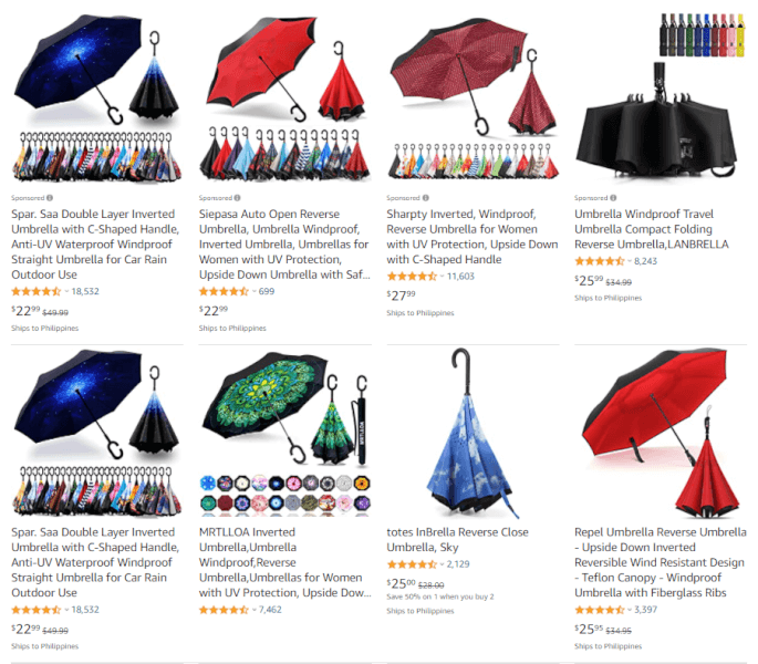 dropship reverse umbrellas