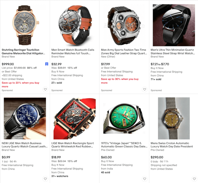 luxury watches product research