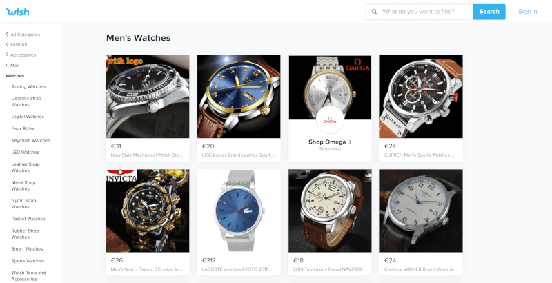 wish watch supplier