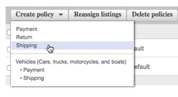 shipping policy ebay australia