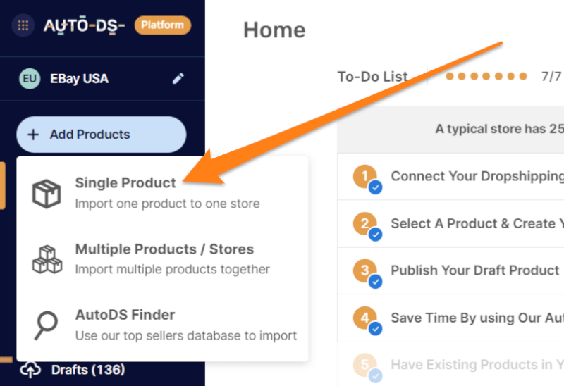 autoDS single product uploader