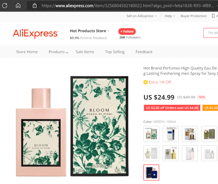 Perfume Dropshipping Product URL/ID