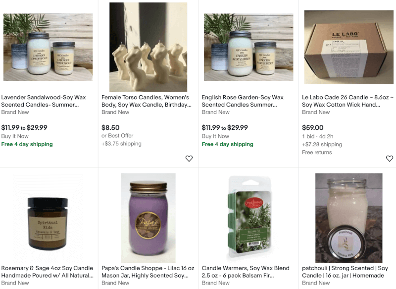 Soy Candles from eBay