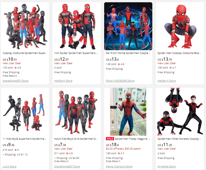 Children's Spiderman Halloween Costume
