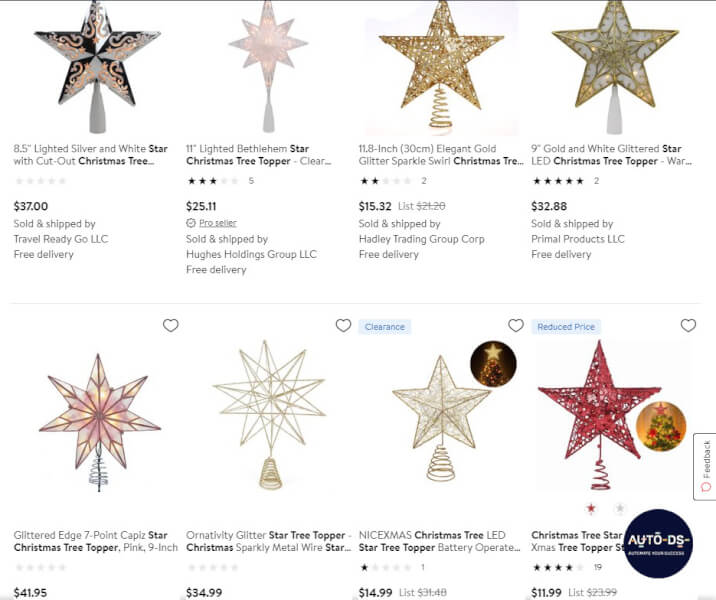 Dropship Star Christmas Tree Toppers