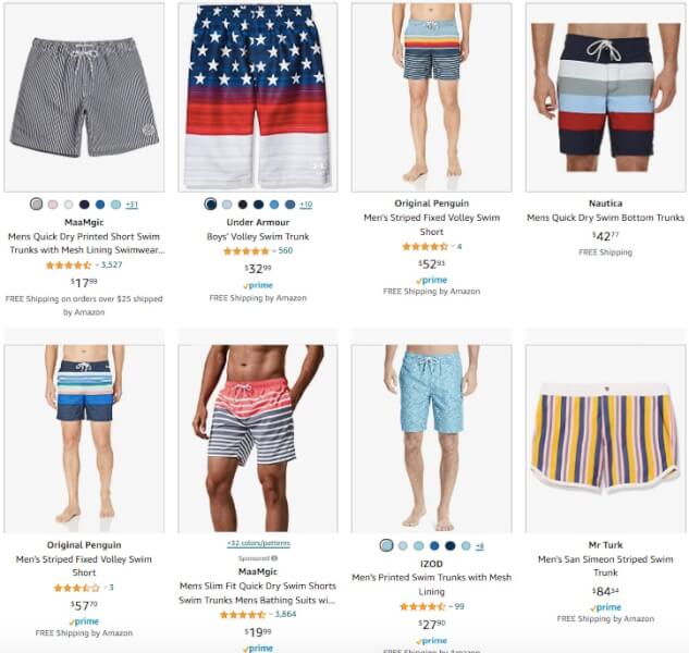 Striped Swim Shorts ecommerce products