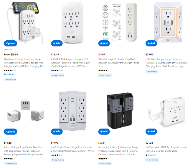 USB Wall Charger Surge Protector