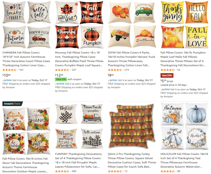 Thanksgiving Pillow Cases