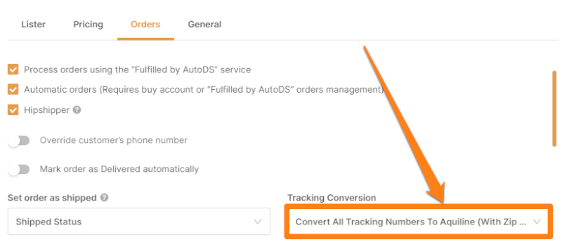 Convert Tracking Information on AutoDS
