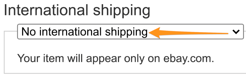 no international shipping