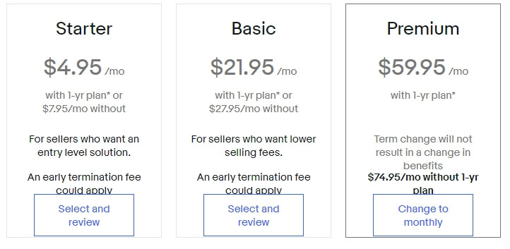 ebay store subscription upgrade