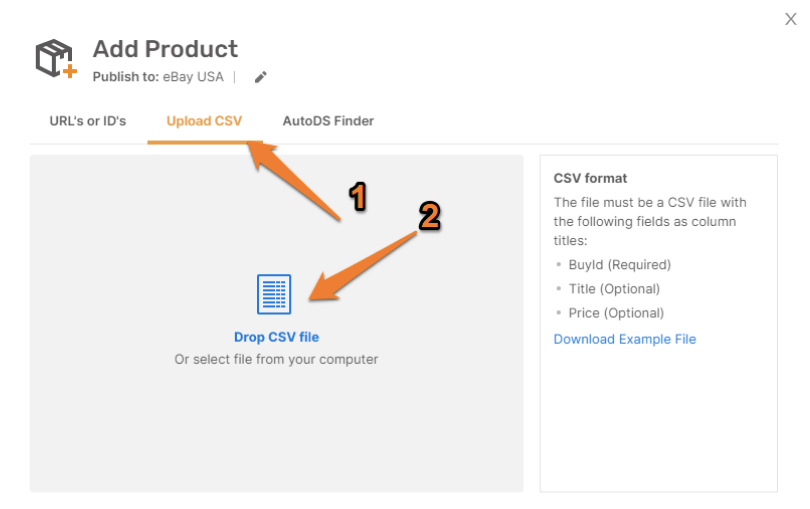 Upload CSV File for Importing