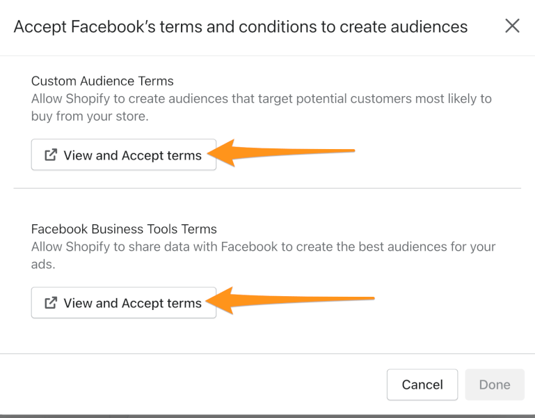 view facebook terms