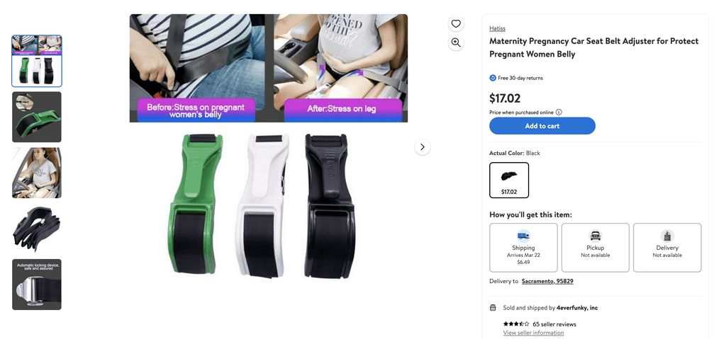 Walmart's Pregnant Car Seat Belt Adjuster